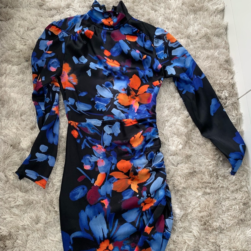 Marciano Floral Highneck Mini Dress. XS